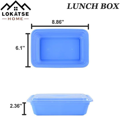 LOKATSE HOME 16 Pack 1 Compartment Multi-Color Meal Prep Food Storage Containers with Lids Reusable Lunch Bento Boxes, BPA Free, Stackable, Microwave/Dishwasher/Freezer Safe (38 oz)