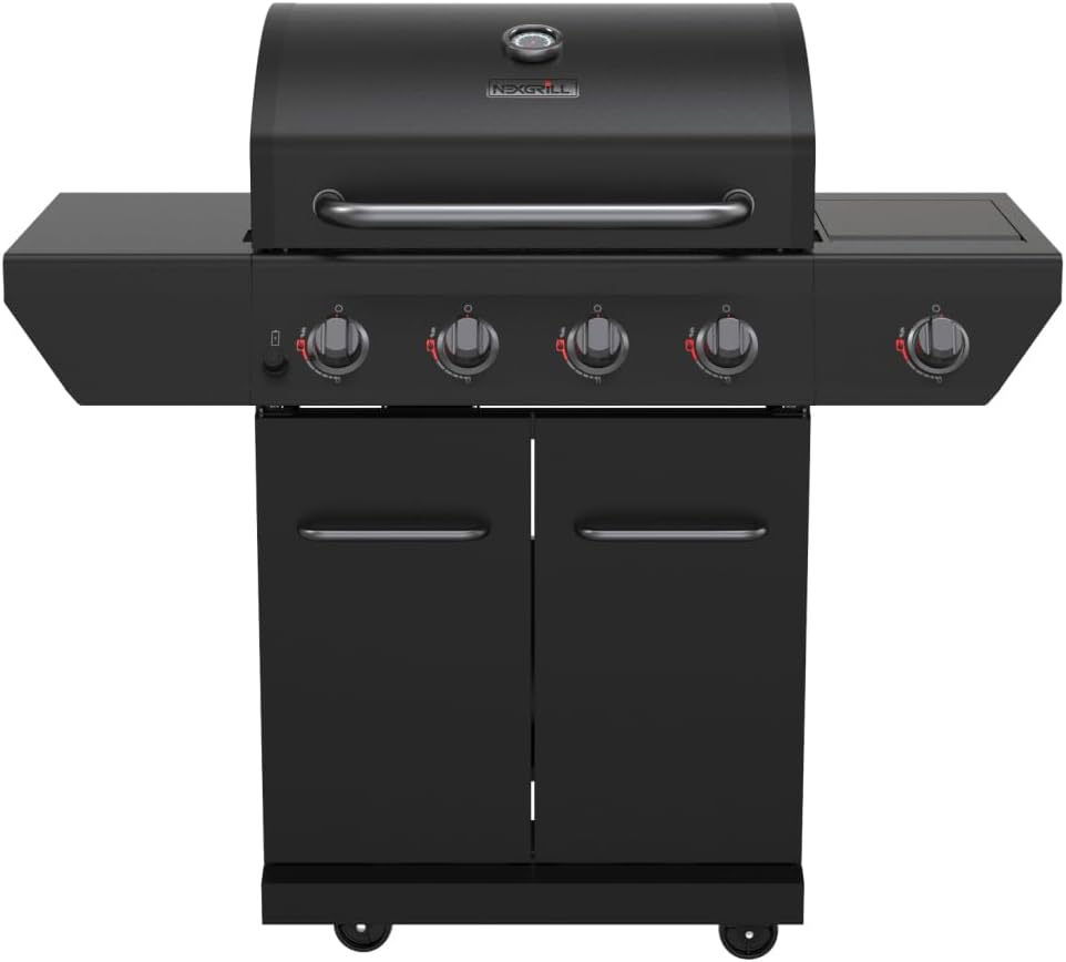 Nexgrill Stainless Steel 3-Burner Propane Gas Grill w/Foldable Side Shelves, 40,500BTUS, 591.05 sq. in. Cooking Area, Perfect for Outdoor Cooking & Grilling, BBQs, Backyard, Tailgating, 720-0830MN