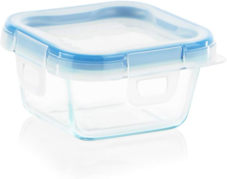 Snapware Glass Total Solutions (12-Pack) Food Storage Containers Set, (1, 2 & 4 Cup), Airtight & Leakproof Plastic Locking BPA-Free Lids, Freezer Dishwasher Microwave Safe
