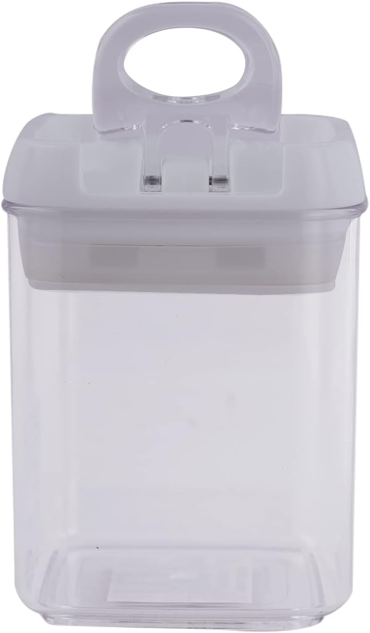 Felli®️ Flip-Tite Acrylic Airtight Food Storage Container With Flip Lid - 270ml | Leak Proof, BPA Free Plastic Container For Kitchen | Easy To Open Ring Handle | Stackable Multipurpose Jar Canister