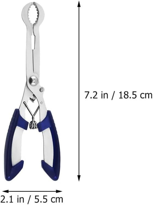 Stainless Steel Core Remover Pliers Kitchen Gadget Fruit Pitter Household Red Date Core Extractor with Blue Handle for Cooking and Snack Preparation