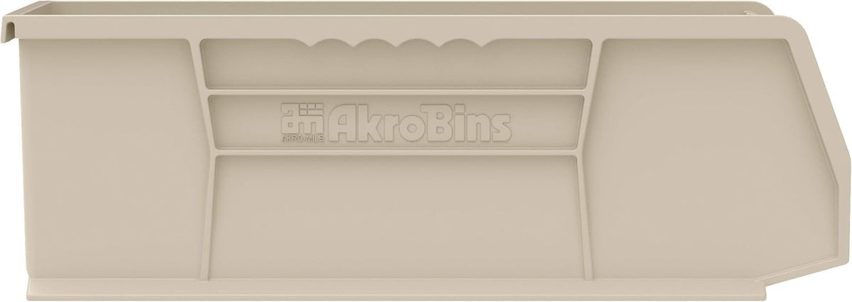 Akro-Mils 30234 AkroBins Plastic Storage Bins, Space-Saving Stackable Bins for Garage, Pantry, Craft Organization, 15" x 5" x 5", Clear, 12-Pack