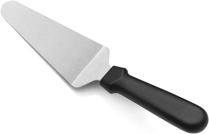 New Star Foodservice Stainless Steel Pie Server with Black Plastic Handle, 10-Inch Restaurant Grade Cake, Pie, Pizza Slice, and Dessert Serving Spatula
