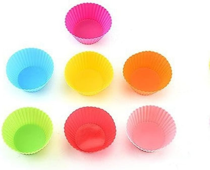 12pcs Reusable Silicone Muffin Cups & Cupcake Molds – Non-Stick Baking Tools for Perfectly Shaped Treats – Heat Resistant & Durable – For Home Bakers