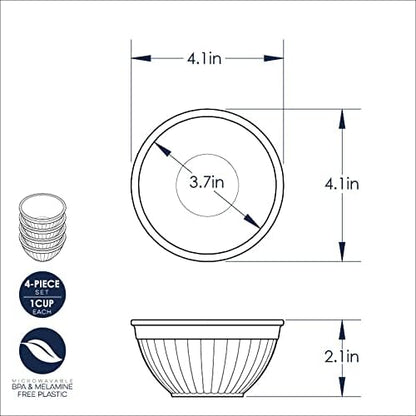 Nordic Ware Mini Prep and Serve Mixing Bowls Set, 4-Piece, Earth-Tones