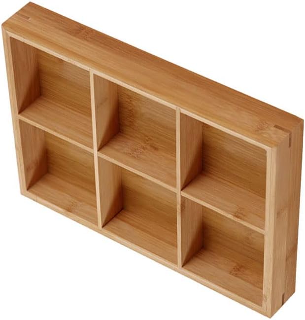 Divided Wooden Tray, Multi Compartments Wooden Serving Tray for Sushi and Hot Pot Restaurants Food Organizer Platter Natural Safe Smooth Polished Surface for Vegetables Snacks Appetizers
