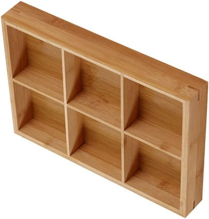 Divided Wooden Tray, Multi Compartments Wooden Serving Tray for Sushi and Hot Pot Restaurants Food Organizer Platter Natural Safe Smooth Polished Surface for Vegetables Snacks Appetizers