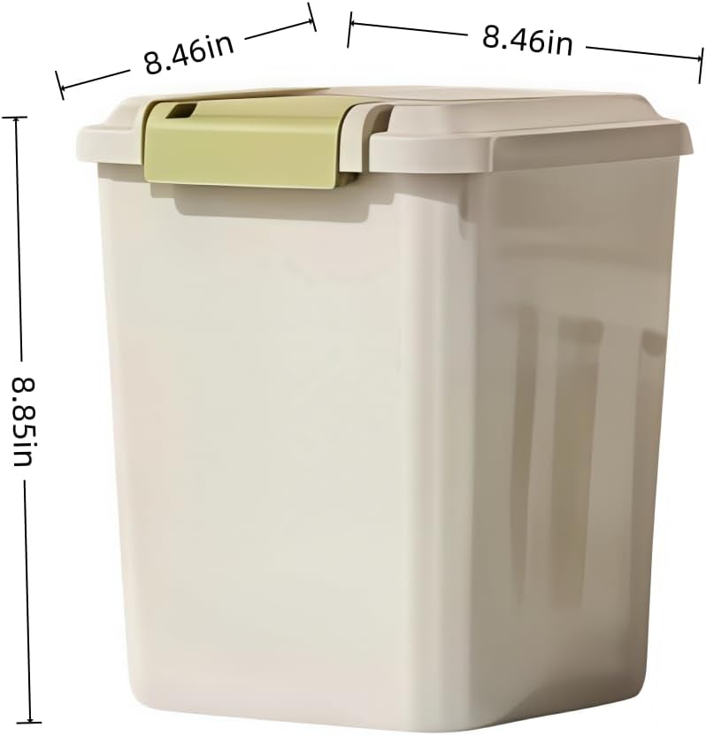 10KG Airtight Rice Storage Container with Measuring Cup, Food Grade Grain Storage Bin with Double Seal Buckle, Rice Box for Rice, Beans, Cereal and Pet Food, Kitchen Pantry Organizer (10KG with cup)