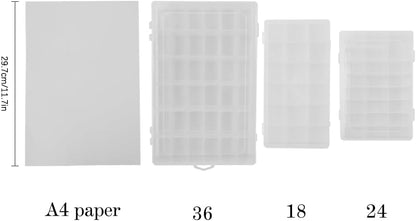 OALCQ 24 Grids Plastic Organizer Box With Dividers Clear Craft Storage Bead Organizer Box Earring Travel Pill Jewelry Organizers Storage Boxes Screw Seed Small Parts Hair Tie