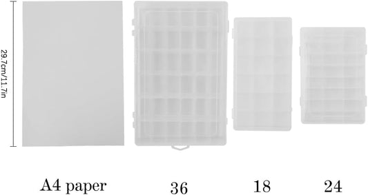 OALCQ 24 Grids Plastic Organizer Box With Dividers Clear Craft Storage Bead Organizer Box Earring Travel Pill Jewelry Organizers Storage Boxes Screw Seed Small Parts Hair Tie