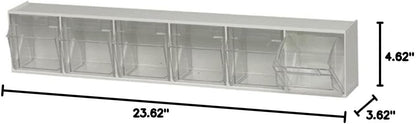 Quantum Storage Systems QTB302WT 2 Drawers Tip Out Cabinet Part Organizer White 14" H x 24" W x 12" D