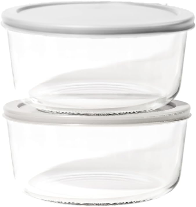 6-Piece Glass Food Storage Containers Set (3 Containers + 3 BPA-Free Lids) | 2-Cup, Leakproof | Microwave, Freezer, Oven & Dishwasher Safe | Ideal for Meal Prep & Pantry Organization, Pistachio