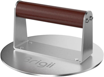 Brigii 8.5" Stainless Steel Smash Burger Press, Heavy Duty Smasher