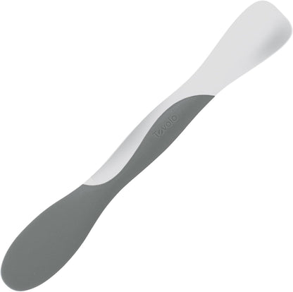 Tovolo Scoop and Spread Large Dual End Silicone Sandwich Spreader Tool with Nylon Handle, BPA Free Dishwasher Safe Silicone and Nylon Tool for Spreading and Scooping, Cayenne Red and Oyster Gray