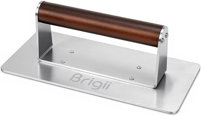 Brigii Smash Burger Press, Rectangular Grill Press, Bacon Press, Heavy Duty