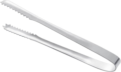 Stainless Steel Ice Tongs for Bar, Kitchen & Home – Heavy-Duty Metal Ice Grab Tongs with Non-Slip Grip, Ideal for Serving Ice Cubes, Sugar Cubes, Lemons, Limes and Fruits