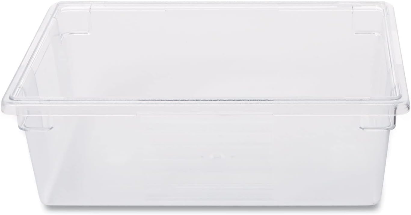 Rubbermaid Commercial Products Polycarbonate Food Storage Box/Tote, 2 Gallon, Clear, for Restaurant/Kitchen/Cafeteria