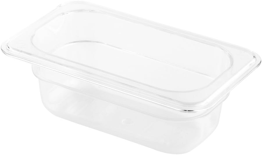 Restaurantware-2.5 Inch Deep Food Pans, 1 1/6 Size Commercial Food Storage Container - Freezable, Break-Resistant, Clear Plastic Cold Pans, Dishwashable, For Kitchens, Restaurants, Or Cafeterias