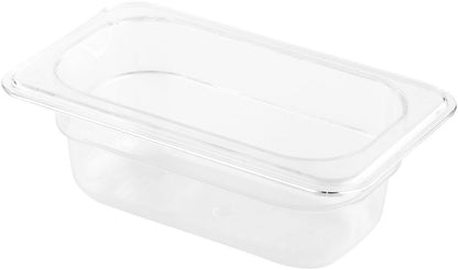 Restaurantware-2.5 Inch Deep Food Pans, 1 1/6 Size Commercial Food Storage Container - Freezable, Break-Resistant, Clear Plastic Cold Pans, Dishwashable, For Kitchens, Restaurants, Or Cafeterias