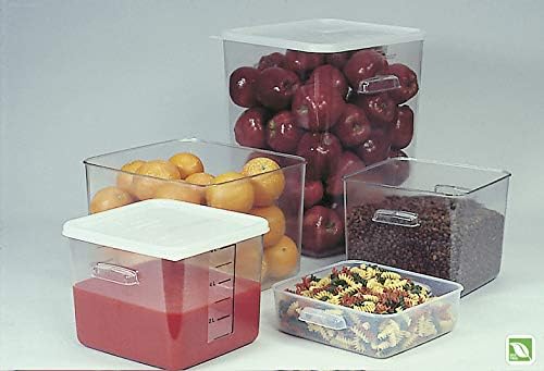 Rubbermaid Commercial Products Space Saving Square Food Storage Container 6 Quart Clear for Kitchen/Sous Vide/Meal Prep