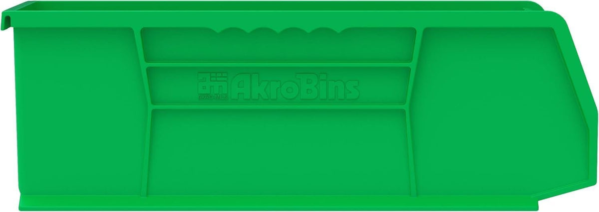 Akro-Mils 30234 AkroBins Plastic Storage Bins, Space-Saving Stackable Bins for Garage, Pantry, Craft Organization, 15" x 5" x 5", Clear, 12-Pack