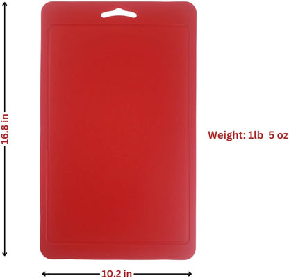 Silicone Kitchen Cutting Board with Handle – 16.8"x10.2" Foldable, Flexible, Large Chopping Mat, Heat Resistant Hot Pad, Non-Slip, Dishwasher Safe, Food Prep Board for Camping, Travel, Made in Korea