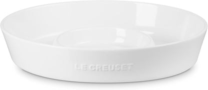 Le Creuset Stoneware Signature Oval Chip and Dip Platter, 13", White