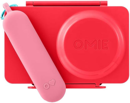 Omie OmieBox Kids Utensils Set with Case - 2 Piece Plastic, Reusable Fork and Spoon Silverware with Pod for Kids (Mint Green)