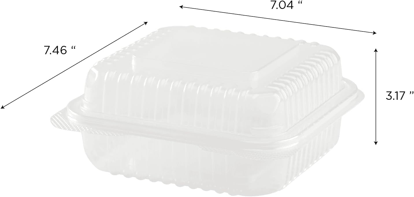 Karat FP-HC99PP-3CU 9"X 9" PP Hinged Containers 3 Compartment - (Case of 200)