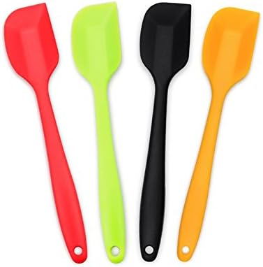 Silicone Spatula 4-piece Set, Heat-Resistant Spatulas, Non-stick Rubber Spatulas with Stainless Steel Core