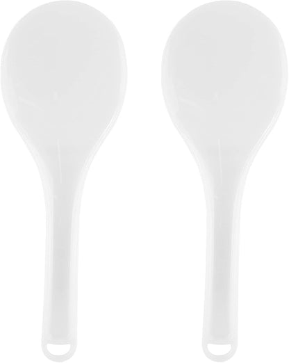 2-Piece Plastic Rice Paddle & Spoon, White E