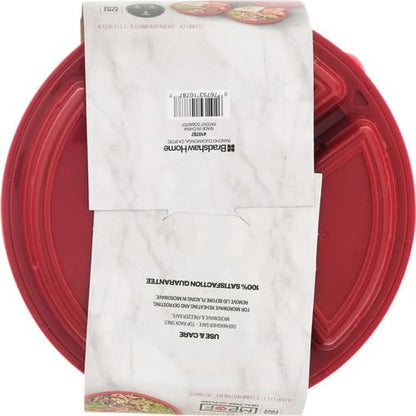 GoodCook Meal Prep Containers Set Microwave & Dishwasher-Safe Round Food Organizers with Labeled Compartments BPA-Free Food Storage Set with Snap Shut Lids Portion Control, 10-Pieces, Red