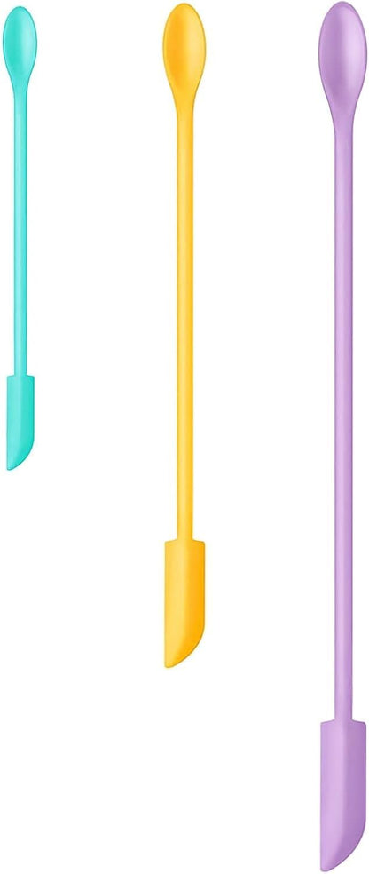 Silicone Spatula Set 3Pcs, Mini Jar Scraper for Makeup & Food