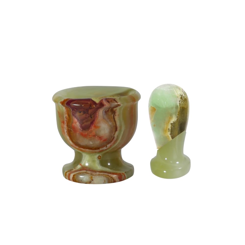 Mortar and Pestle Set – Large Stone Grinder with Polished Bowl & Non-Slip Base | Elegant Onyx Marble Kitchen Tool for Spices, Herbs & Guacamole