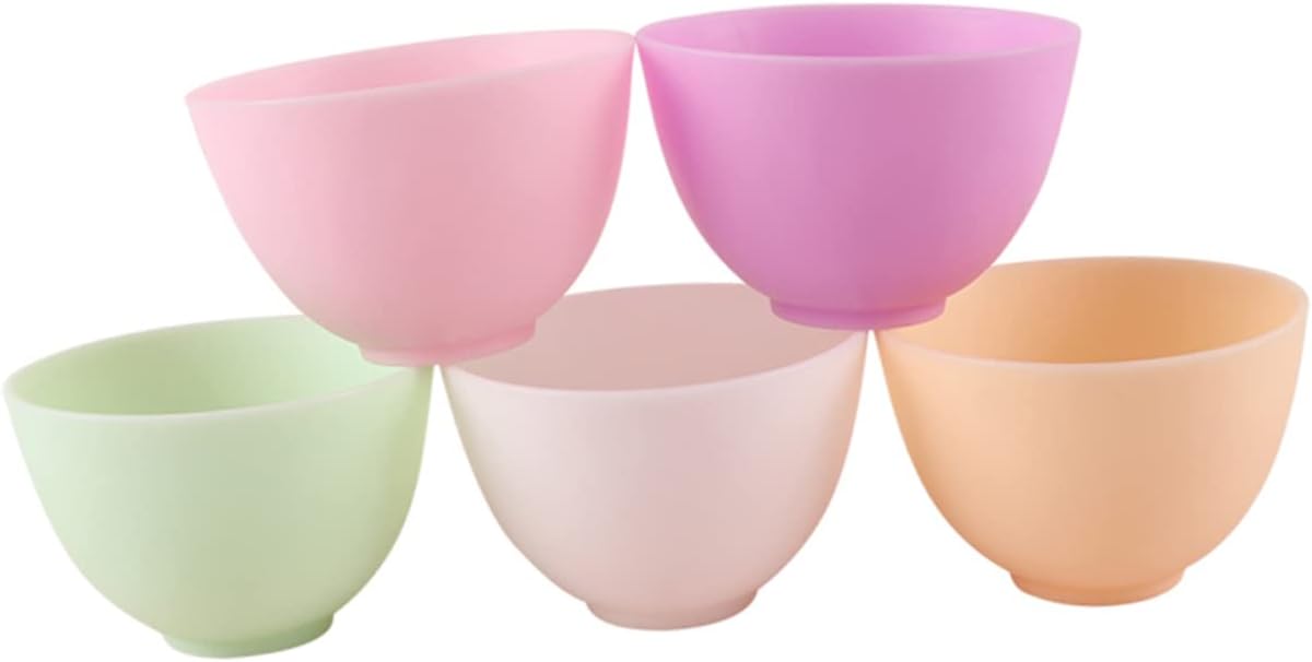 Didiseaon Odorless Anti-drop Silicone Mixing Bowl for Facial Masks Cooking Flexible Microwave Dishwasher Safe for Ingredients Sauces Medium Green