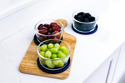 6-Piece Glass Food Storage Containers Set (3 Containers + 3 BPA-Free Lids) | 2-Cup, Leakproof | Microwave, Freezer, Oven & Dishwasher Safe | Ideal for Meal Prep & Pantry Organization, Pistachio