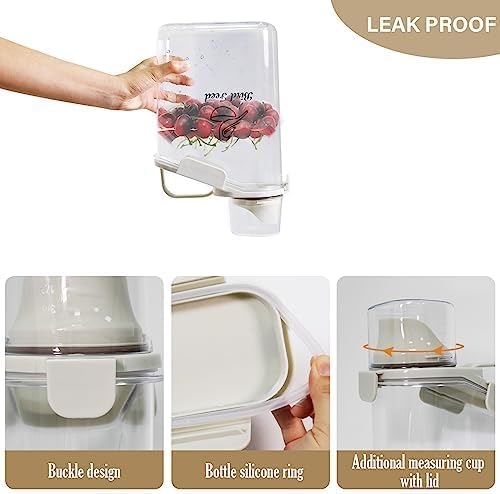 Dog Food Storage Container Airtight Portable Dog Food Container with Handled Lid and Pour Spout,Food Storage for Dog Dry Food Small Pet Food Container with Measuring Cup for Home, Travel,2.8L