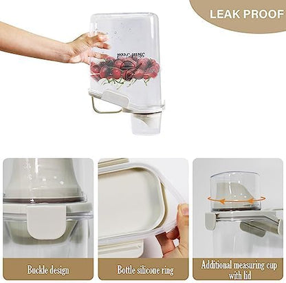 Dog Food Storage Container Airtight Portable Dog Food Container with Handled Lid and Pour Spout,Food Storage for Dog Dry Food Small Pet Food Container with Measuring Cup for Home, Travel,2.8L