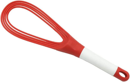 Kitchen Twist Whisk, 29CM Plastic Flat Balloon Whisk Thick Wire Egg Frother Beater Non Stick Cookware For Cooking Blending Whisking Stirring, Purple