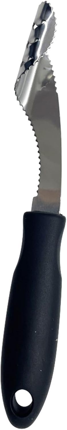 Pepper Core Extractor, Stainless Steel Vegetable Fruit Core Seed Remover, Hole Digger with Serrated Edge and Rubber Handle