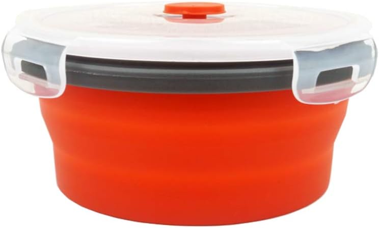 CARTINTS Silicone Collapsible Food Storage Containers-Prep/Storage Bowls with Lids - Set of 3 Square Silicone Lunch Containers - Microwave, Dishwasher and Freezer Safe (blue)