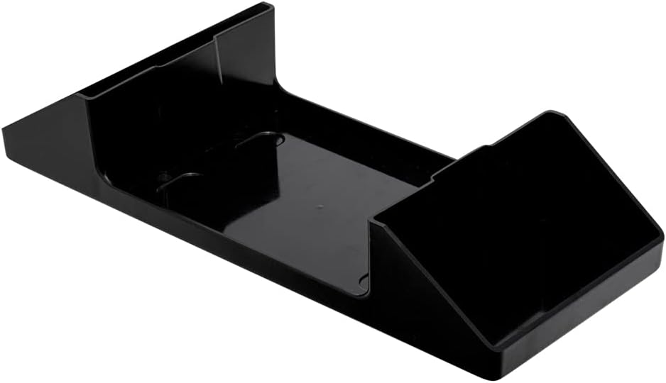 Restaurantware Bar Lux 7.9 Inch x 5.5 Inch Napkin Holder 1 3-Compartment Condiment Caddy - Rectangle Tabletop Black Plastic Napkin Caddy Refillable Easy Access