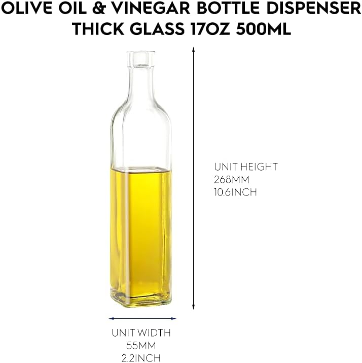 KALDEWEI 1 Pack Caddy Holder Rack for 17oz 500ml Oil & Vinegar Glass Cruet Bottle Dispenser, Square Shape Opening up to 2.4"x2.4" or 6x6cm