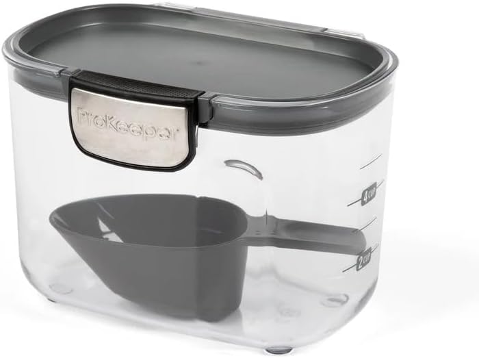 Progressive International ProKeeper+ Clear Plastic Airtight Food Baker's Kitchen Storage Organization Container Canister Set with Magnetic Accessories, 2- Piece Set (Grain 2.5-Quart)
