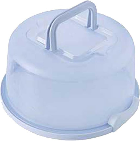 Cake Carrier with Lid and Handle, BPA-Free Cake Containers Cake Holder for 10 inch Cake Cupcake Carrier - Plastic Cover Two Sided Base for Transport Pies Nuts Fruit Perfect Gifts (Blue)