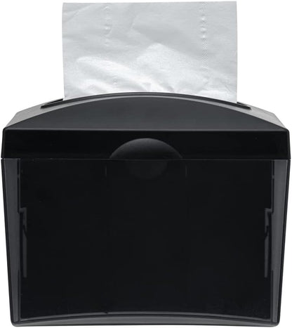 Restaurantware Bar Lux 7.9 Inch x 5.5 Inch Napkin Holder 1 3-Compartment Condiment Caddy - Rectangle Tabletop Black Plastic Napkin Caddy Refillable Easy Access