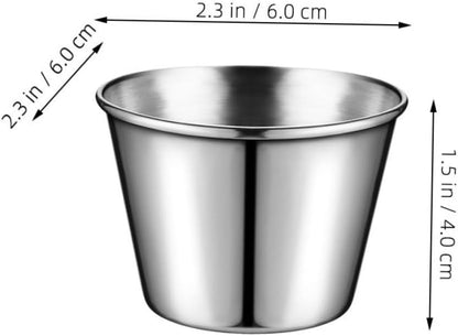 OUNONA 20pcs Stainless Steel Dipping Bowls Sauce Cups for Ketchup Condiments Appetizers for Restaurants and Home Use Versatile Kitchen Storage