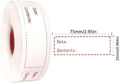 100-Pack Removable Freezer Labels, Waterproof Food Storage Stickers for Date & Contents Marking - Colors A
