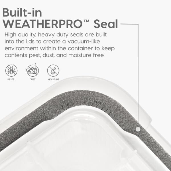 IRIS USA Storage Bins with Lids, WeatherPro Wheeled 106 Qt, Plastic, 3 Pack | Weather-tight gasket, wheels, and secure latches protect camping gear, tools, holiday décor, clothing, and documents.