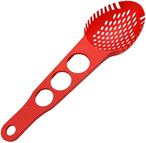 Nylon Spaghetti Server Non-Stick Pasta Fork Slotted Spoon Food Strainer with Spaghetti Measure Tool Strainer Ladle